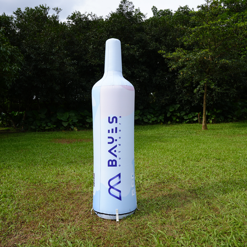 Pilar inflable en forma de botella