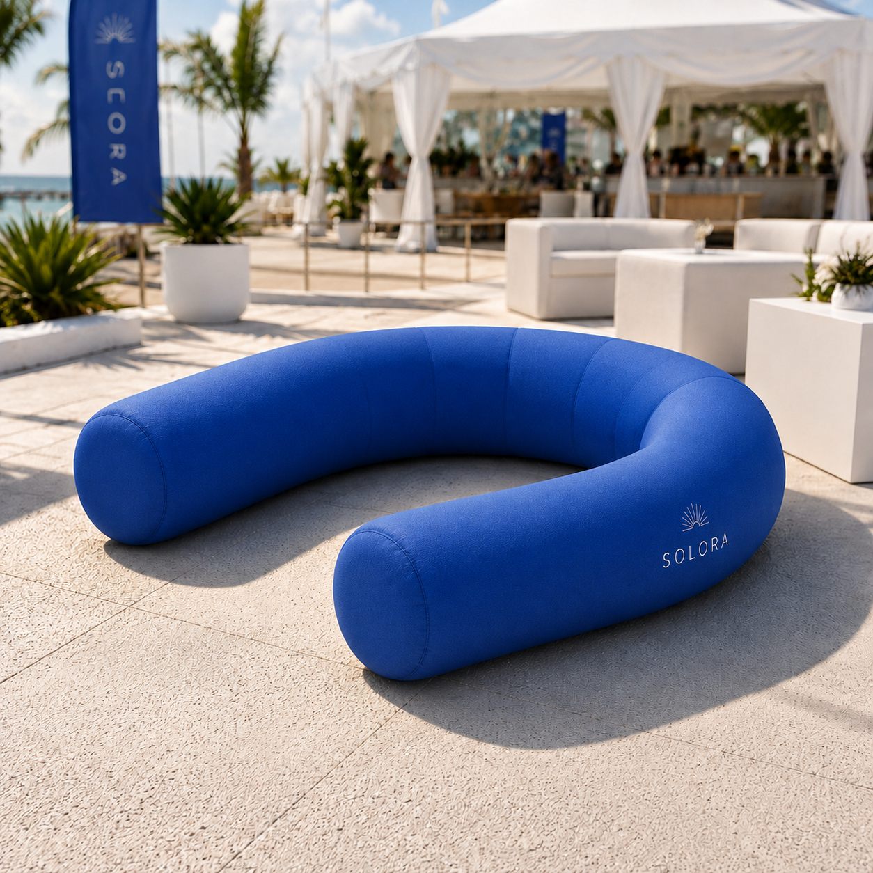 U-f&ouml;rmiges aufblasbares Sofa
