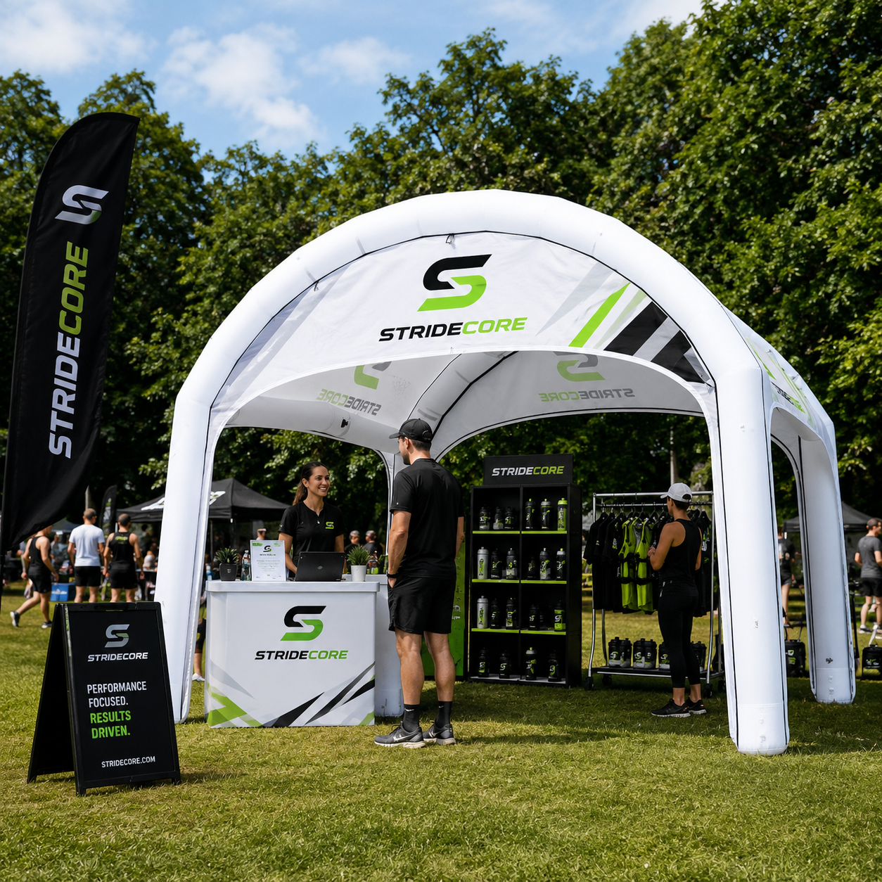 N-vormige opblaasbare tent